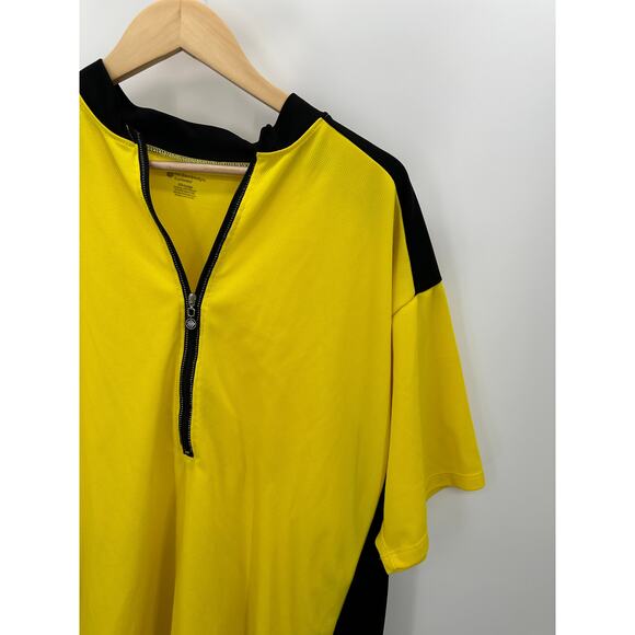 Aero Tech Designs Cyclewear Shirt Men XXL Yellow Black 3/4 Zip Short Sleeve Bike - Picture 3 of 8